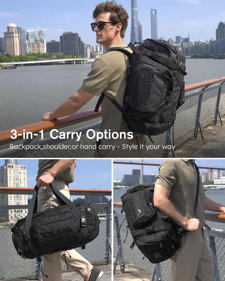 Tolaccea Sporttasche Rucksack für Herren &amp; Damen – 40L grosse Reisetasche mit Schuhfach, Nassfach &amp;