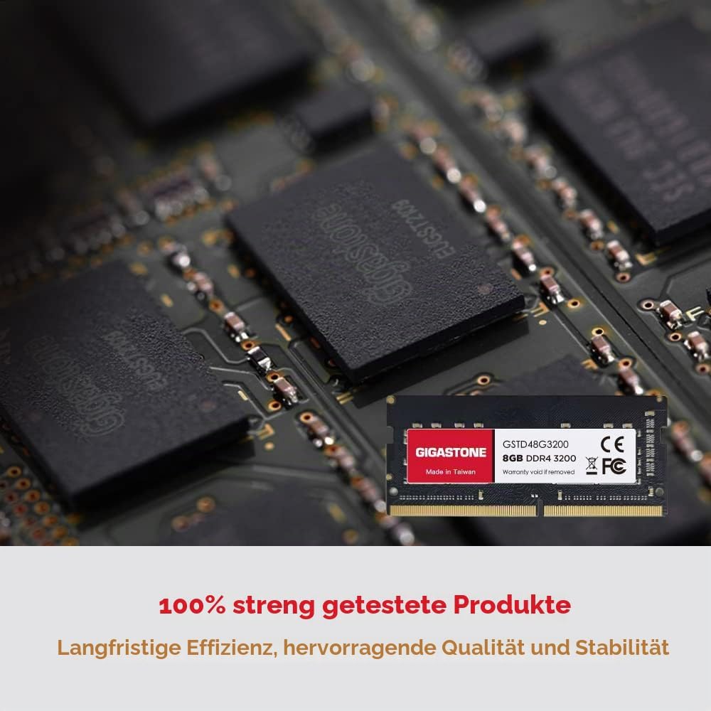 [DDR4 RAM] Gigastone Laptop RAM 8GB DDR4 Ram 8GB DDR4-3200MHz PC4-25600 CL22 1.2V SODIMM 260 Pin/Pol