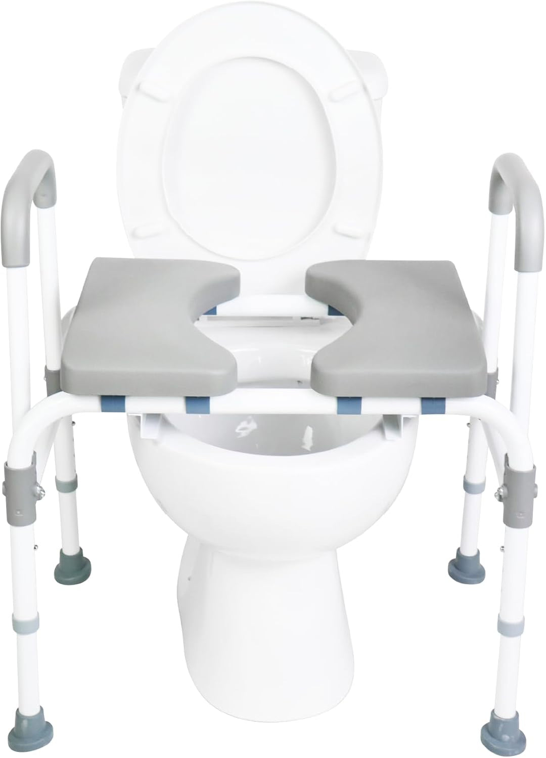 KMINA - Toilettenstuhl für Senioren mit Verstellbarem Sitz (Bis zu 180 kg), Stabiler Nachtstuhl für