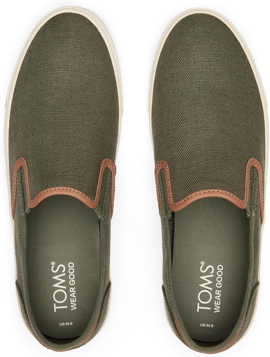 TOMS Herren Baja Sneaker 39 EU Dark Sage Heritage Canvas Synthetik Nubuk Besatz, 39 EU Dark Sage Her