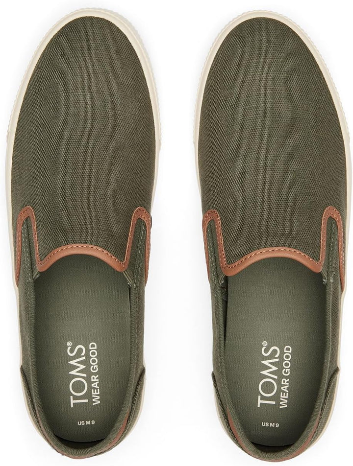 TOMS Herren Baja Sneaker 39 EU Dark Sage Heritage Canvas Synthetik Nubuk Besatz, 39 EU Dark Sage Her