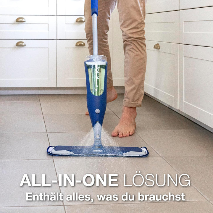 Bona Bodenwischer mit Sprühfunktion für Fliesen Laminat Stein, Fliesenreiniger Laminatreiniger Spray
