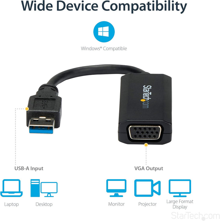 StarTech.com USB 3.0 auf VGA Adapter / Konverter mti on-board driver - 1920x1200 1080p | On-Board Dr