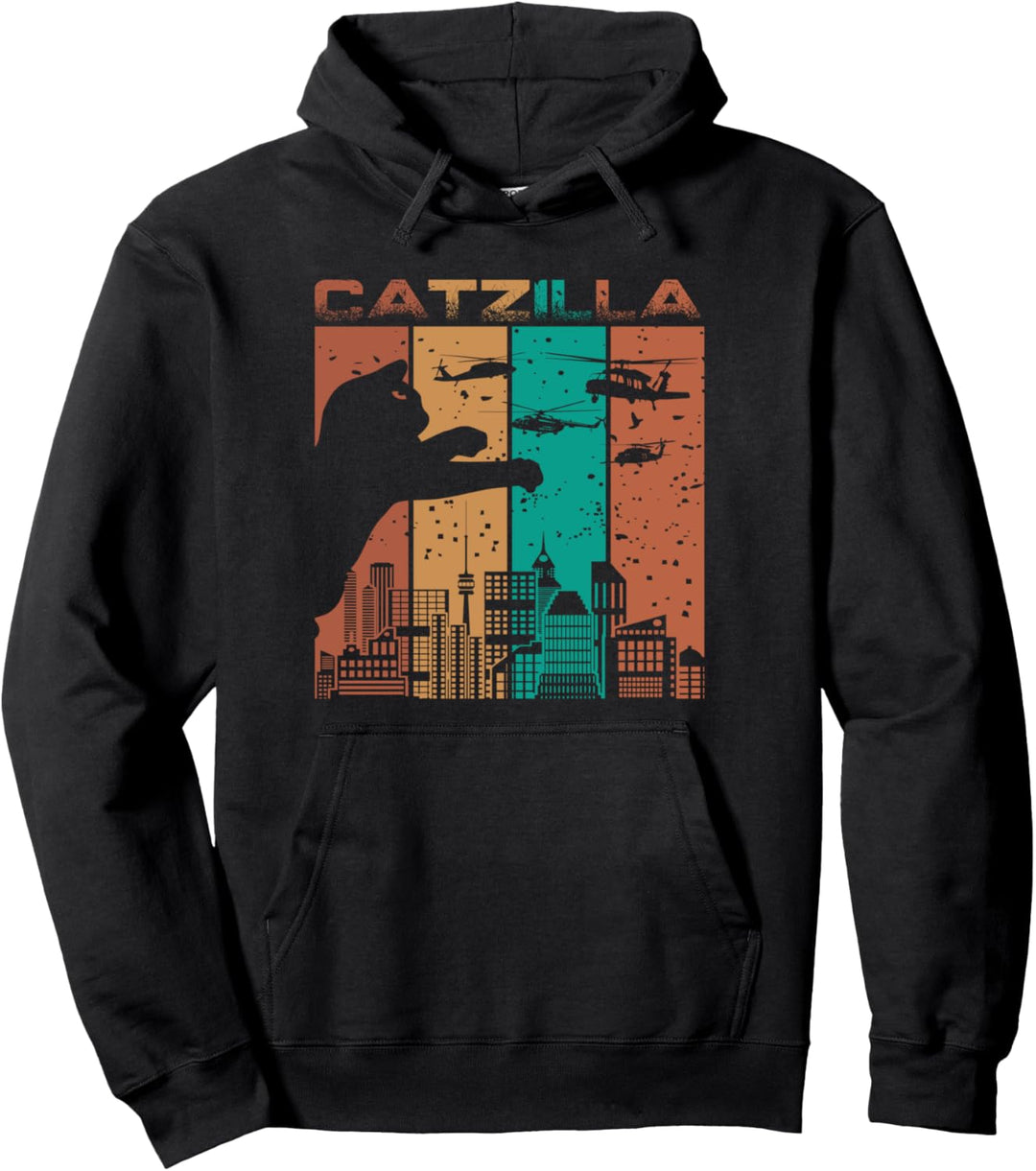 Catzilla Katze - Japanische Manga Popart Comic Style Pullover Hoodie
