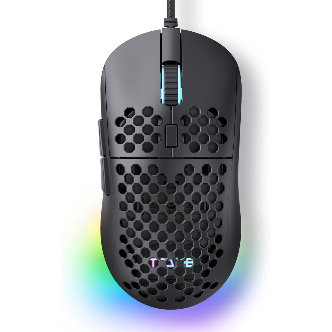 TMKB M1se Gaming Maus mit 12800 DPI Optischer Sensor,6 Programmierbare Tasten Wabenmaus,Anpassbares