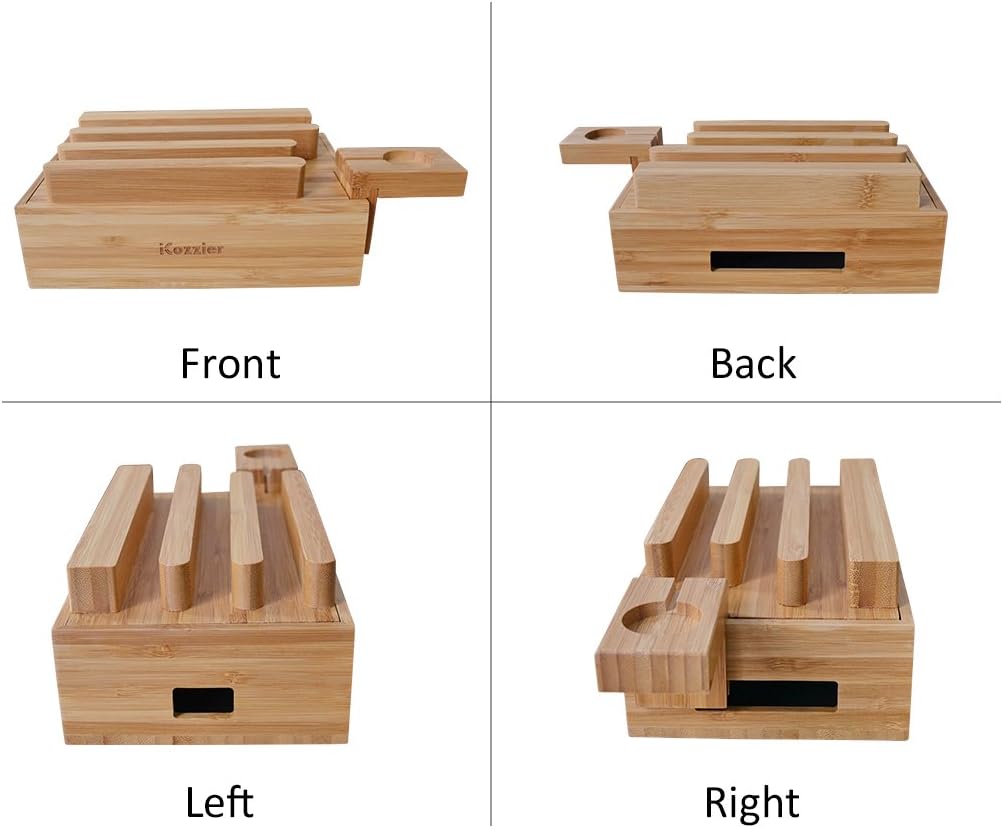 iCozzier Mini Bambus iWatch Ständer Multifunktionelle Ladestation und Kabel Organizer Docking Statio