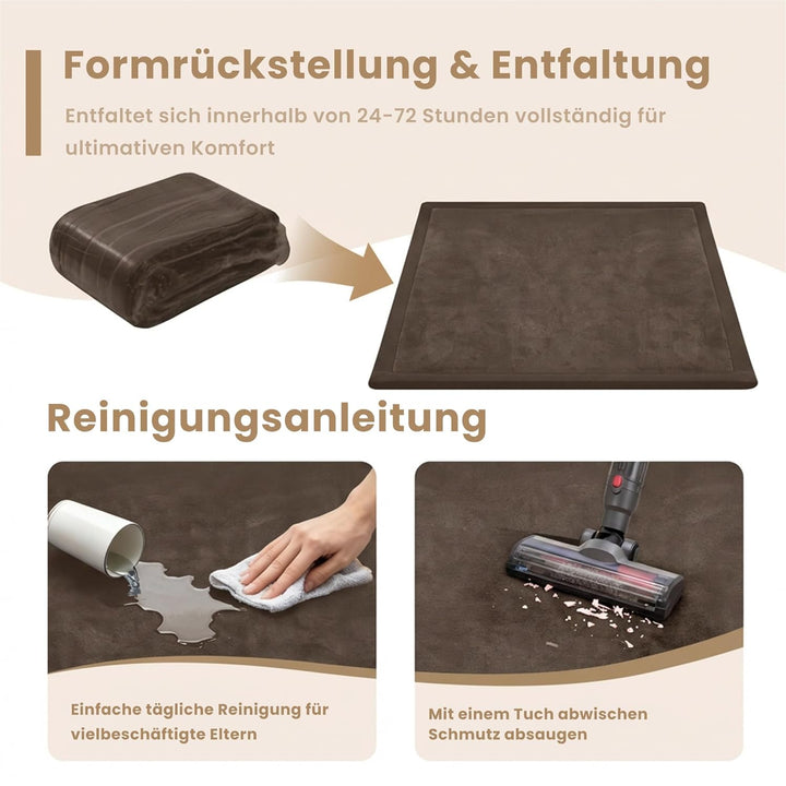 ACOMOPACK Baby Spielmatte aus 3,5 cm dickem Memory-Schaumstoff, 127 x 188 cm, Kinder Laufstallmatte