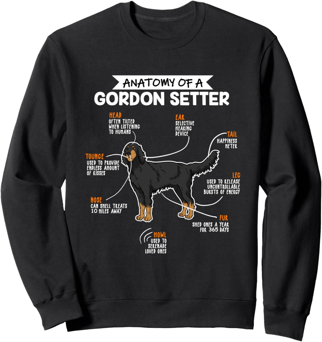 Anatomie Eines Gordon Setter Fun Hunde Herrchen Frauchen Sweatshirt