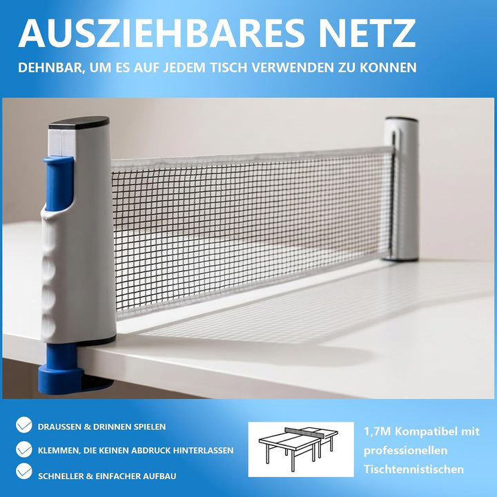 Professionelles Tischtennis-Set — 7-schichtige Lindenholz-Schläger (beidseitig Noppen-innen-Belag),