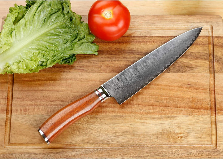Sunlong Professionelles Kochmesser 8 Zoll japanischer VG10 Damaststahl Küchenmesser - scharfe Klinge
