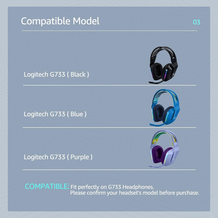 Atmungsaktives Netzgewebe Ersatz-Ohrpolster für Logitech G733 & G335 Gaming Headset - Optimale Klang