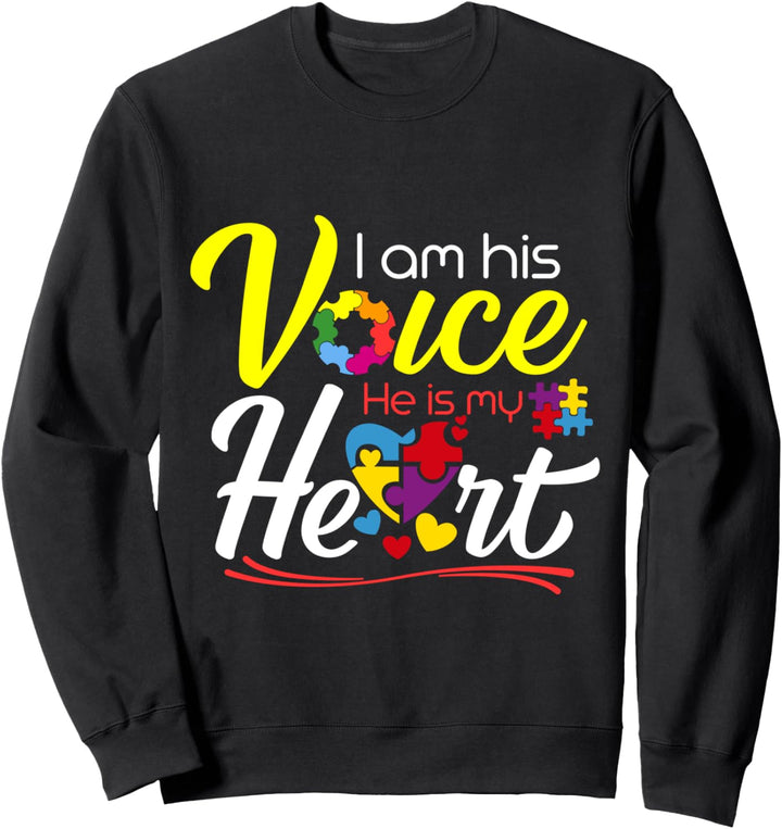Autism Mom - ich bin seine Stimme Er ist mein Herz ASD-Bewus Sweatshirt