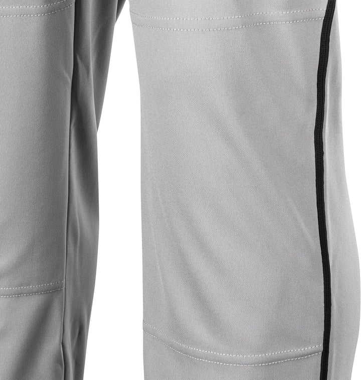 CHAMPRO Baseballhose für Erwachsene, dreifache Krone, offene Unterseite, paspeliert Grau / Schwarz X