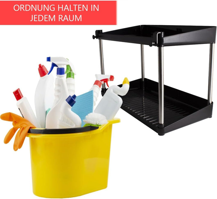 Unter der Spüle Küchenbecken Organizer, Reinigungsmittel Rack, Schrank Organisator (Black, Small) Sm