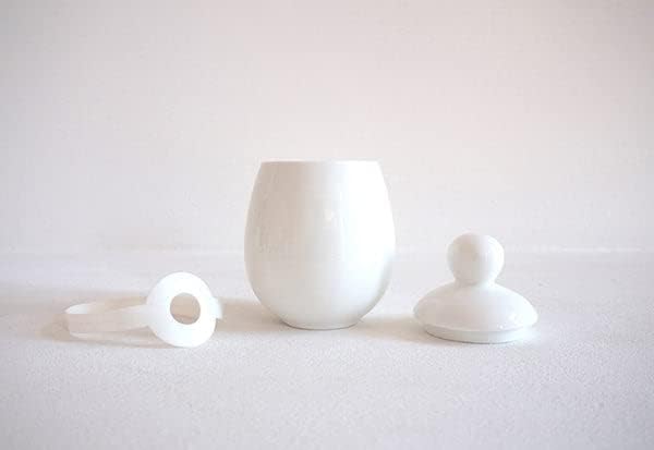 AggCoddler Porcelain and Silicone Egg Boiler for Easy Cooking - Microwave & Dishwasher Safe - Steam,