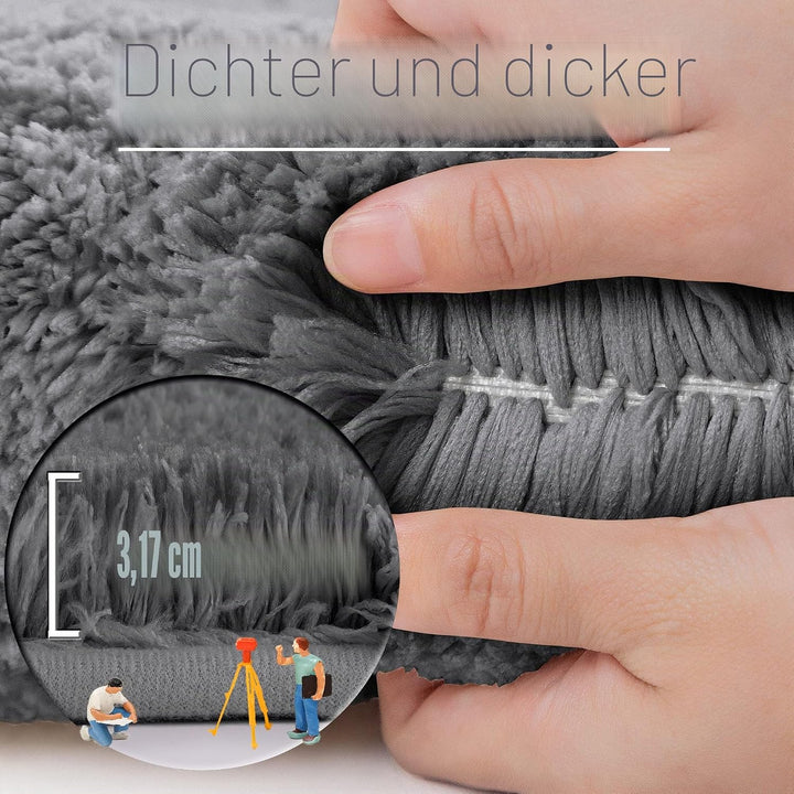 ROLIZOE Extrem Dicker Badematte rutschfest Badteppich Hochsaugfähige Badezimmerteppich Superweicher
