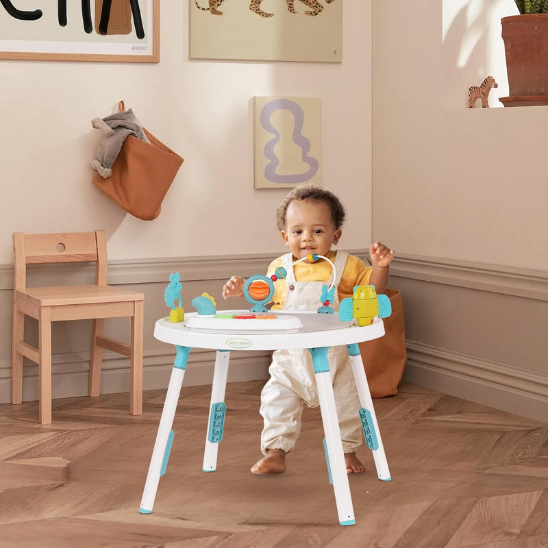 UBRAVOO Baby-Aktivitätszentrum, 3-in-1 Baby Lauflernhilfe mit abnehmbaren Spielzeugen und 360° Drehb
