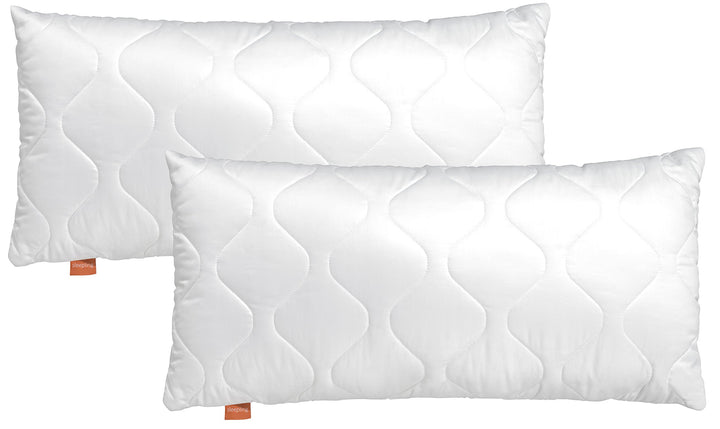 sleepling 2er Set Komfort 100 Kopfkissen, 40 x 80 cm,, waschbar bis 60 Grad, Made in EU, Füll