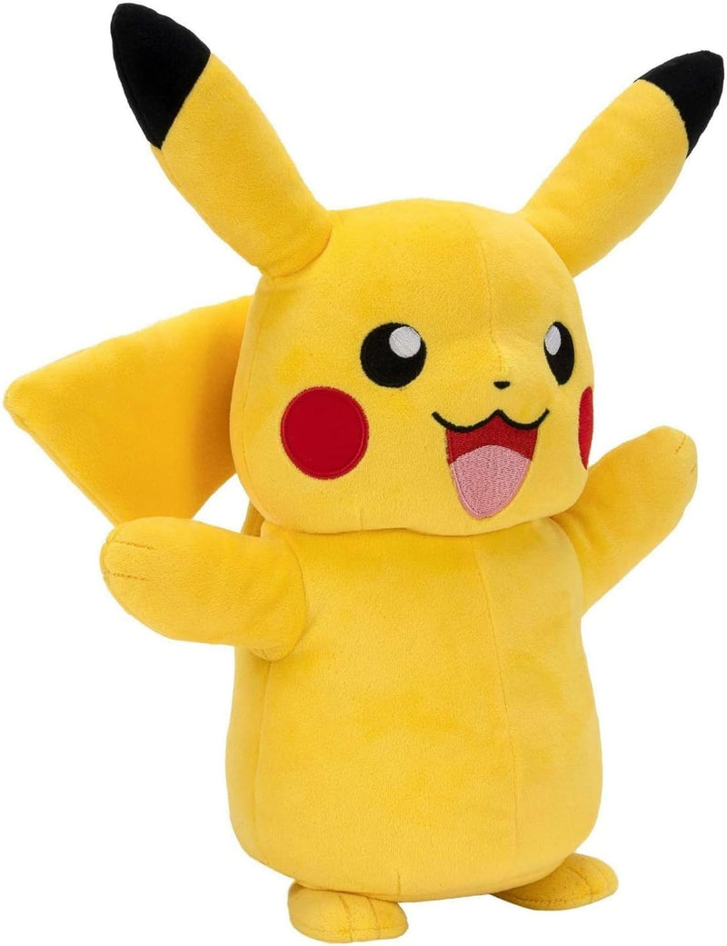 Pokémon PKW2365 - 28cm Deluxe Featured Plüsch - Pikachu, offizielles Pokémon Plüsch mit Bewegungen,