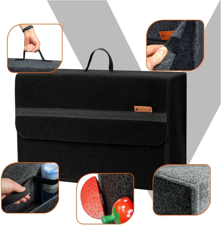 M MOTOS Auto Kofferraumtasche Filz Kfz Kofferraum Organizer für Werkzeug & Autopflege