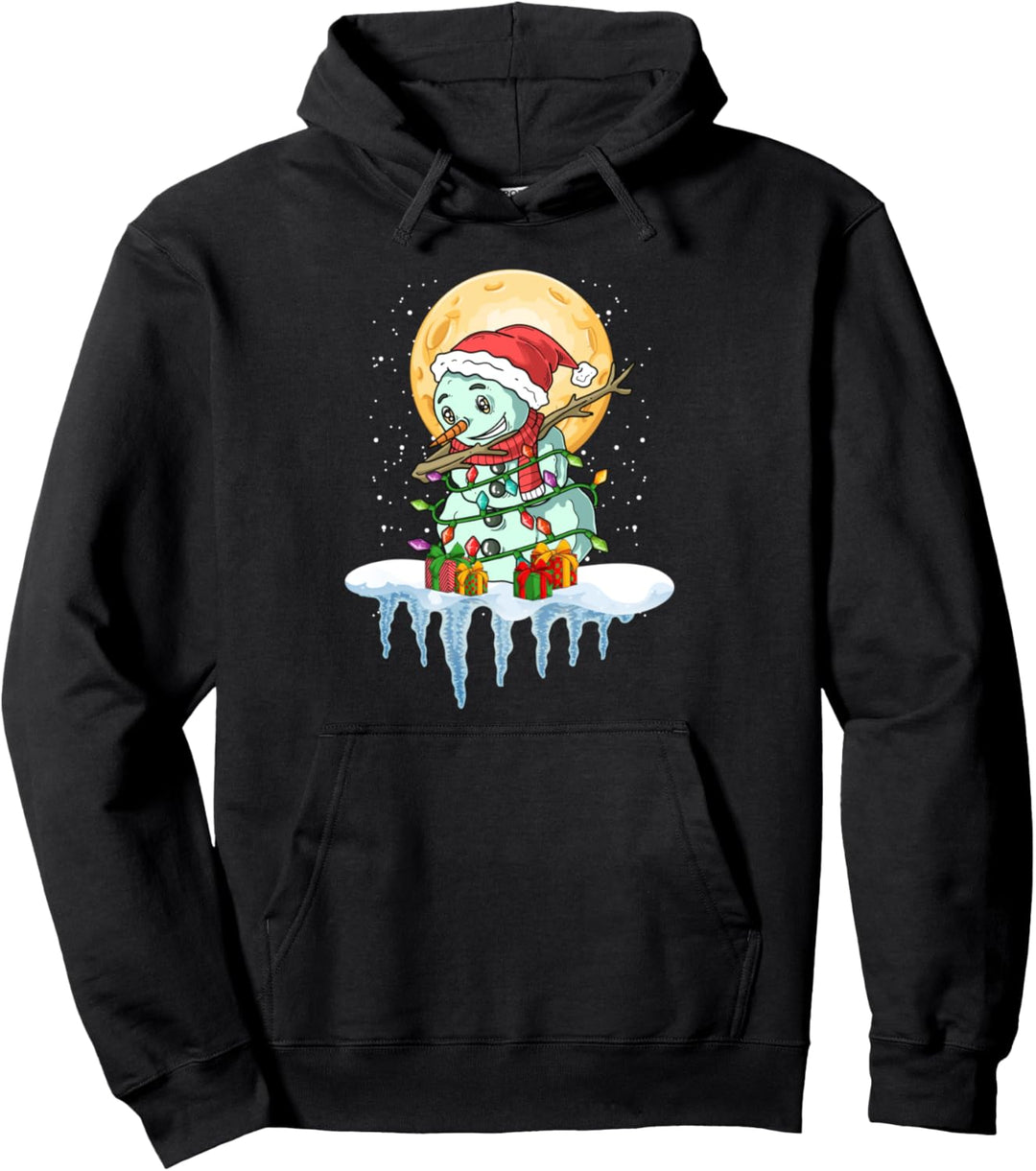 XMas Schnee Winter Weihnachten Lichterkette Schneemann Dab Pullover Hoodie