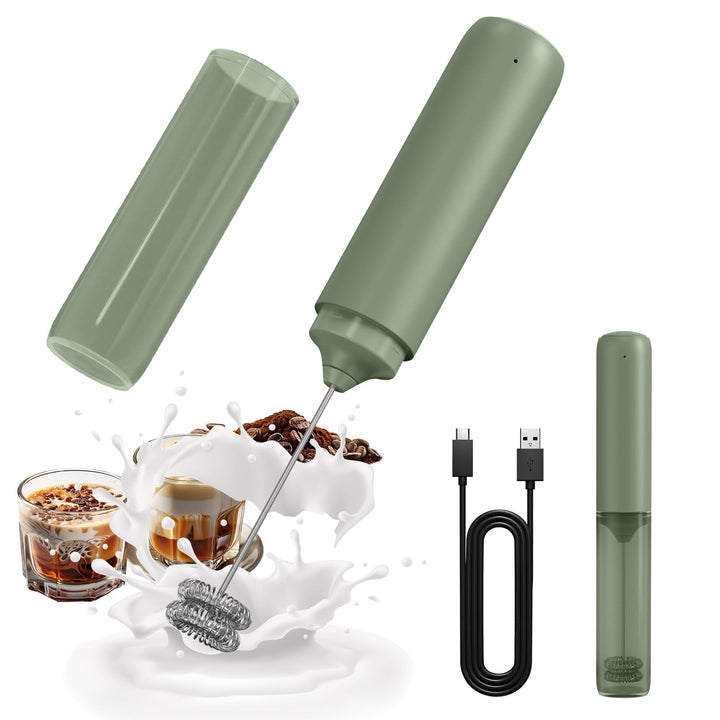 CIRCLE JOY Wiederaufladbarer Milchaufschäumer Handheld, Elektrischer Kaffee-Aufschäumer, Tragbarer H