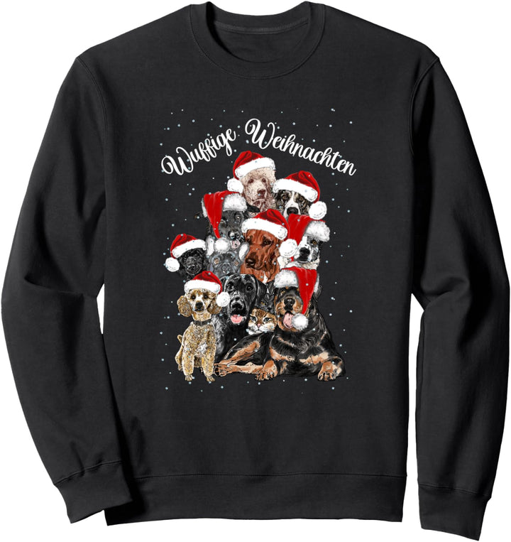Wuffige Weihnachten, weihnachtlicher Hundehaufen Sweatshirt