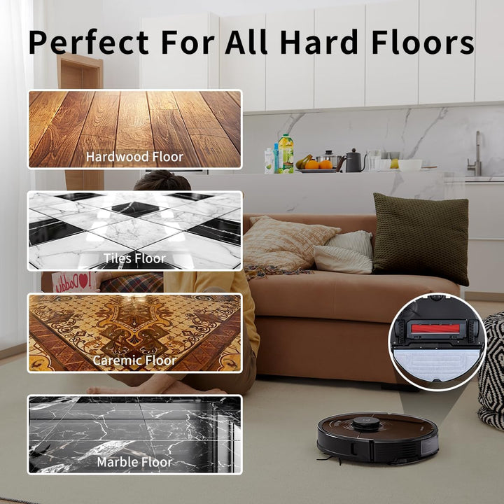 Rrochio Saugroboter Zubehör Mop Tücher 8er Set für roborock S7 Max Ultra,S7,S7 MaxV,S7 Pro Ultra,S8,