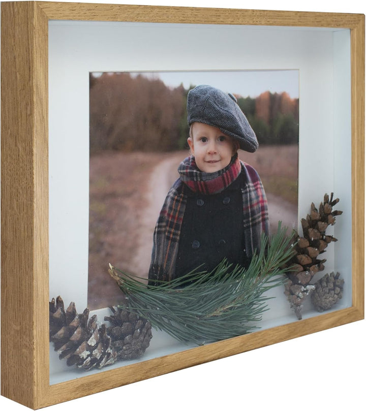 BD ART Box 3D 30x40 cm Objektrahmen Bilderrahmen, Quadratische Eiche zum befüllen, tiefer für objekt