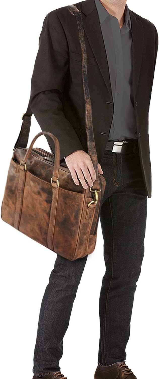 STILORD 'Dante' Business-Tasche Leder gross elegante Aktentasche Umhängetasche Laptoptasche 15.6 Zol