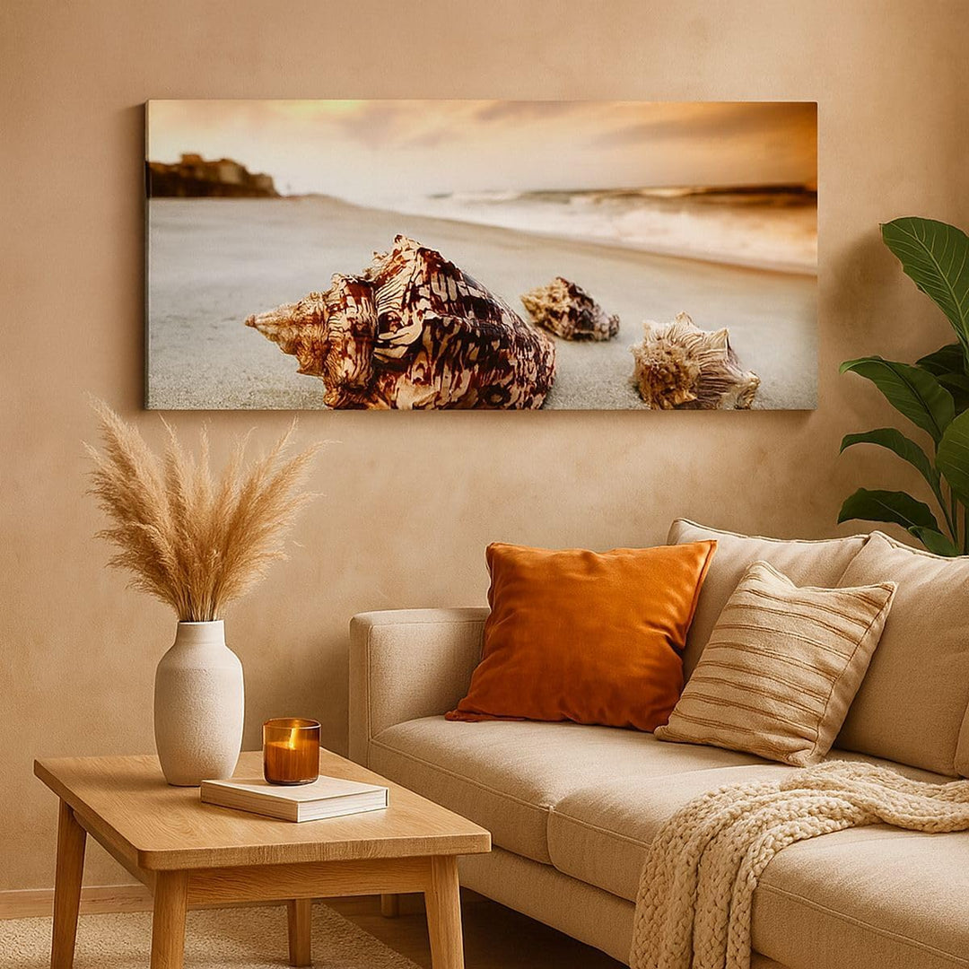 Panorama Bilder auf Leinwand 100x40cm Leinwandbild Strand schön karibisch bunt Gross Wanddeko Bild S