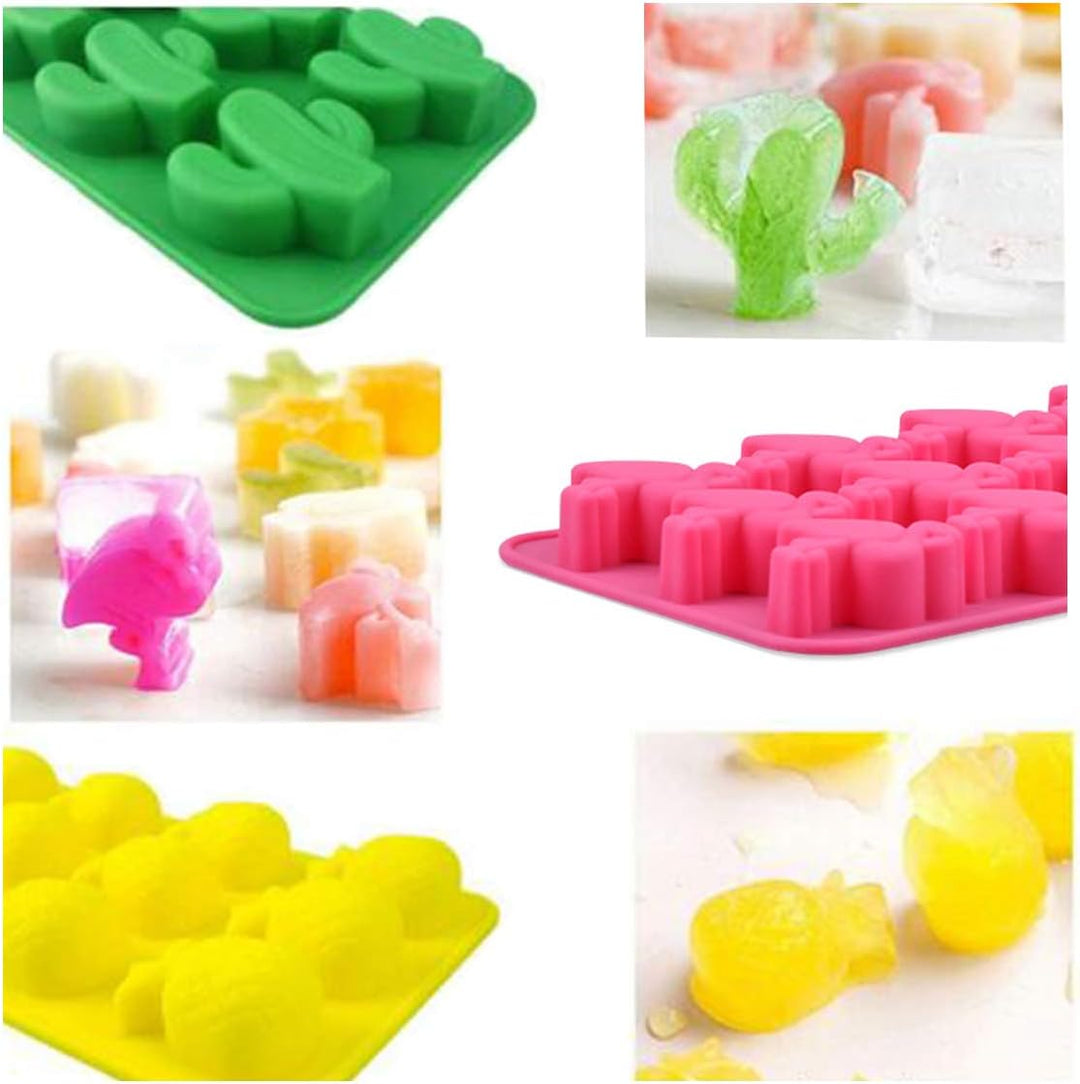 Süssigkeitenformen, Eiswürfelformen, Schokoladenformen, Silikonformen einschliesslich Kaktus, Flamin