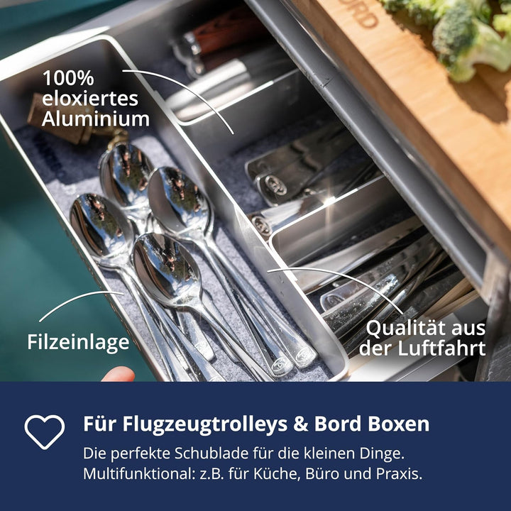 Einschub Aluminium Flach, Schublade, Schubkasten, Drawer, Zubehör für Flugzeugtrolleys, Airline Trol