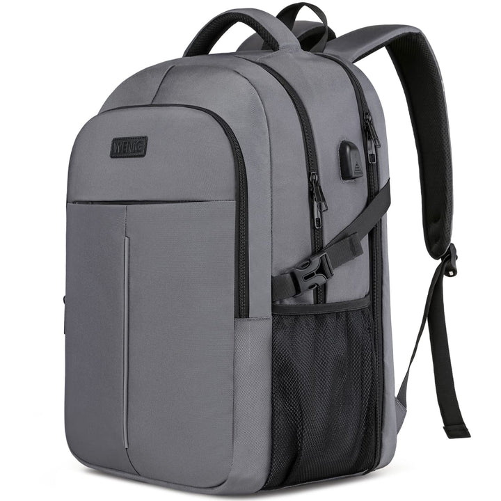 Laptop Rucksack Herren, Gross Arbeit Rucksack 17.3 Zoll Laptoptasche für Schule mit USB Ladeanschlus