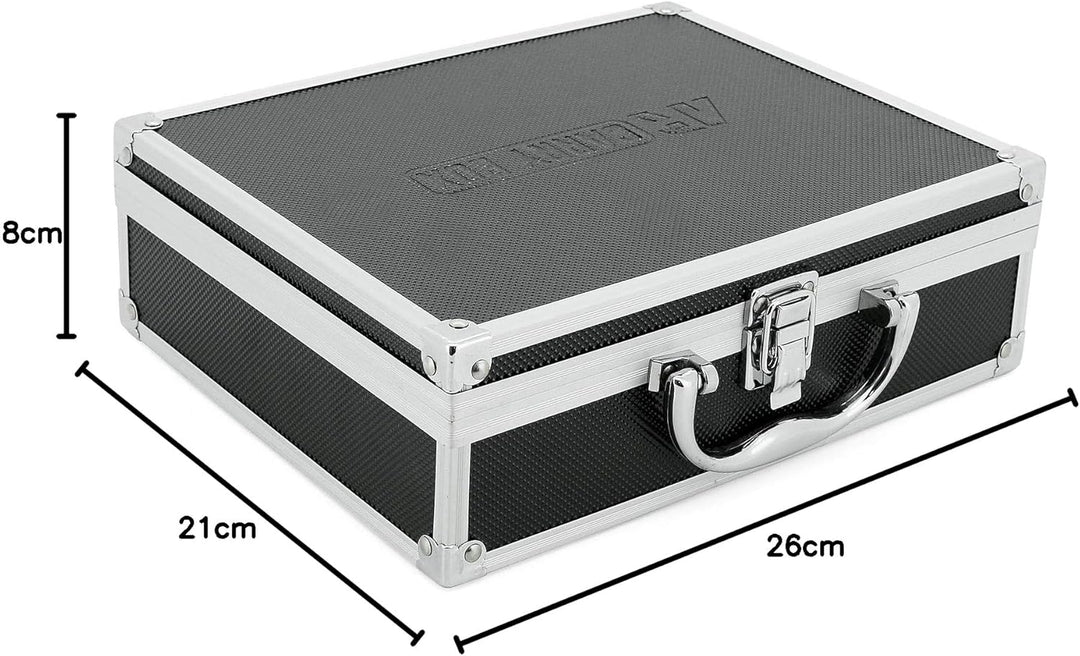 AR Carry Box® Kleine Alubox Alukoffer Aluminium Koffer Werkzeugkoffer leer 260x210x80mm Alu/Schwarz,