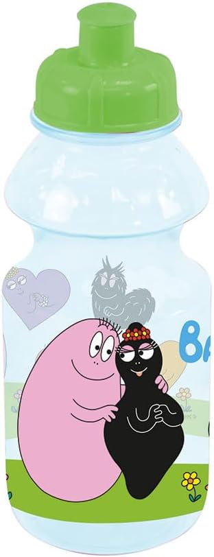 FUN HOUSE | Komplettes Set Lunchbox Barbapapa für Kinder | 1 Glas, 2 Teller + Besteck + Trinkflasche