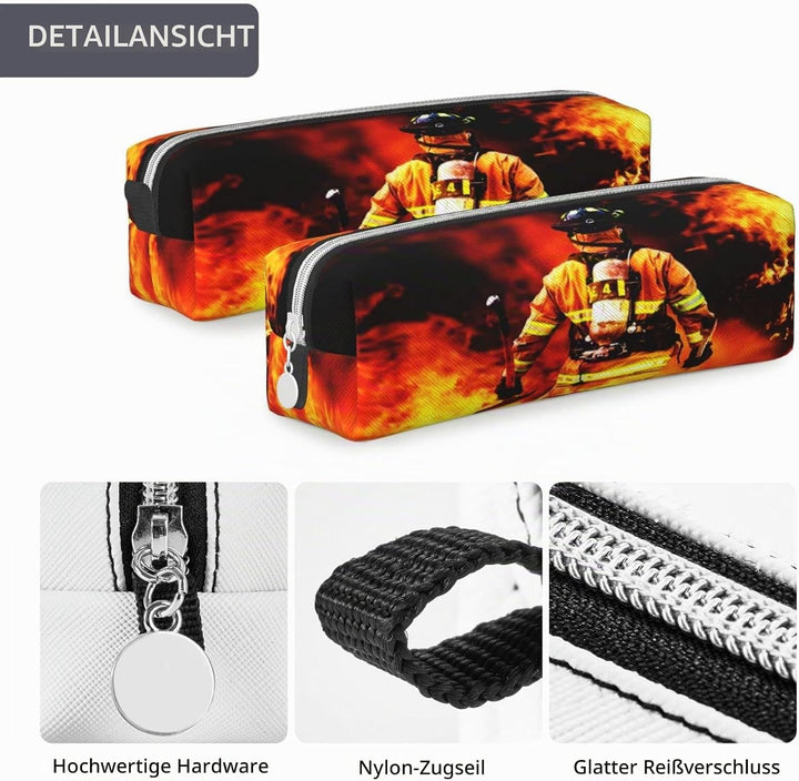 HAOSOFT Federmäppchen Feuerwehr Feuerwehrmann sucht Federmappe Etui für Jungen Mädchen Grosse Schuls
