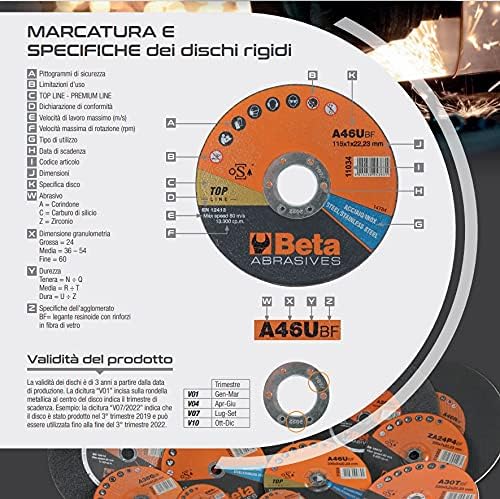 Beta 110460016 Scheiben TAGL. Acc-INOX 125X1,6 ø22,23 P A