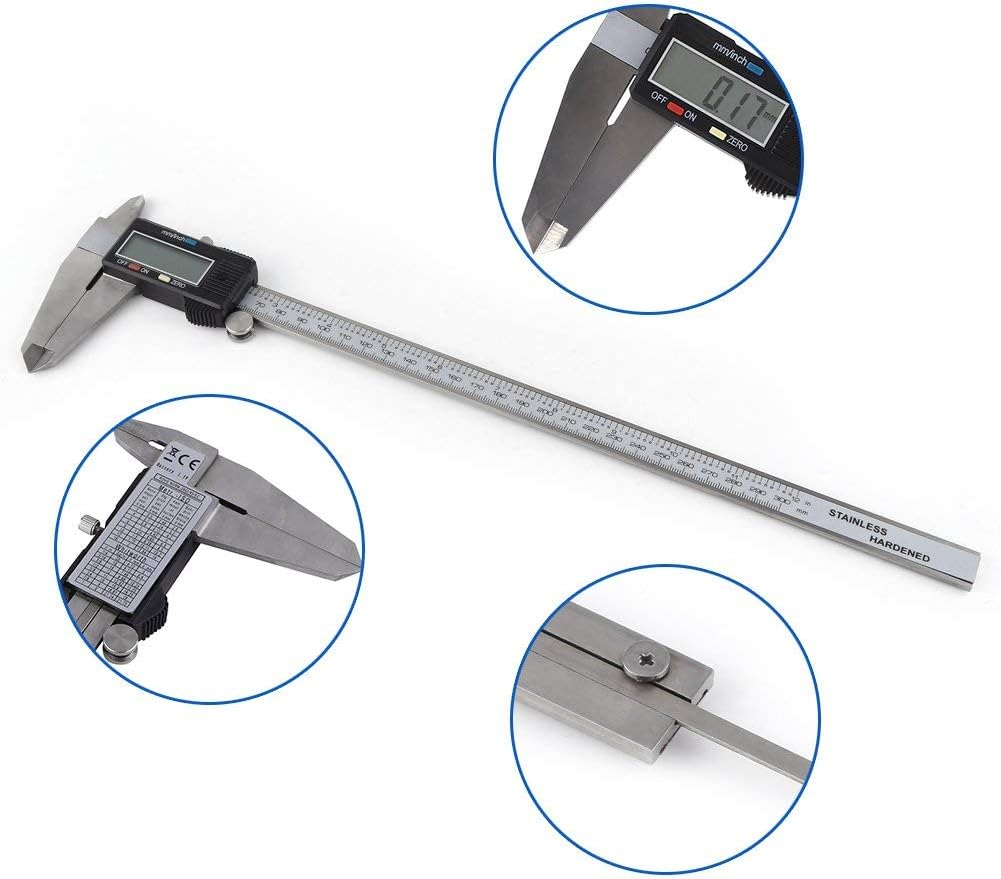 300mm Digital Messschieber Zoll/Bruchstücke/Millimeter Umwandlung 0-12 Zoll Schieblehre Edelstahl Kö