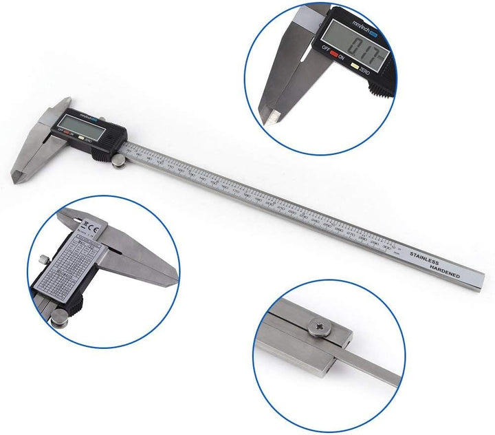 300mm Digital Messschieber Zoll/Bruchstücke/Millimeter Umwandlung 0-12 Zoll Schieblehre Edelstahl Kö