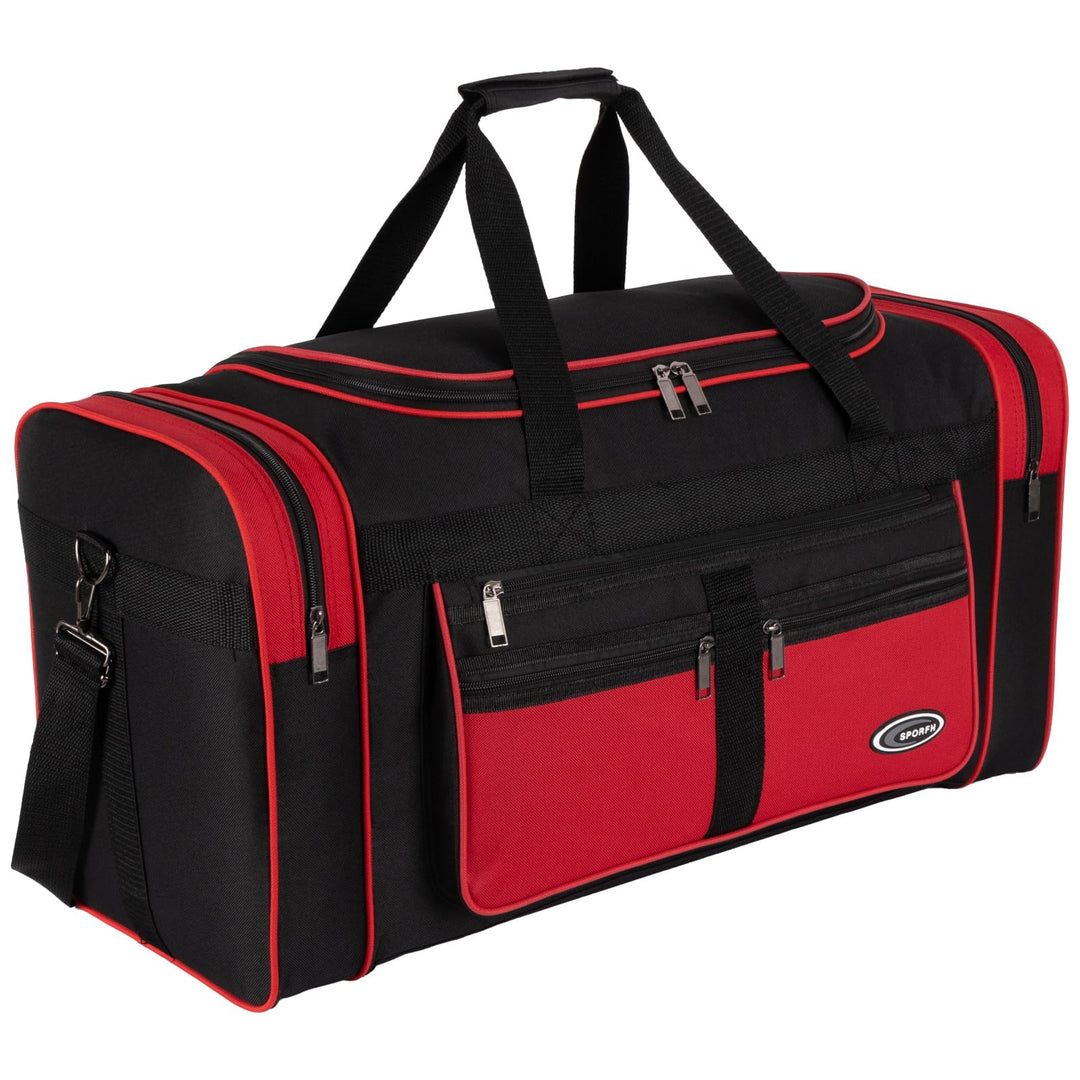 Sporttasche, Reisetasche und Fitnesstasche für Damen und Herren- Tainingstasche, Gym Bag (Rot, L 80