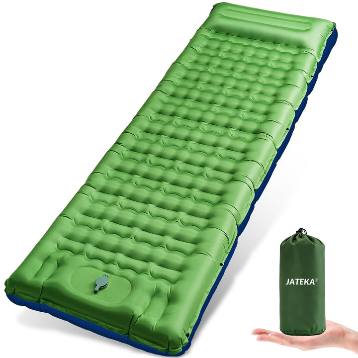 JATEKA Isomatte Camping, 12CM Aufblasbare Isomatte Mit Integrierter Fusspumpe, Outdoor Camping Luftm