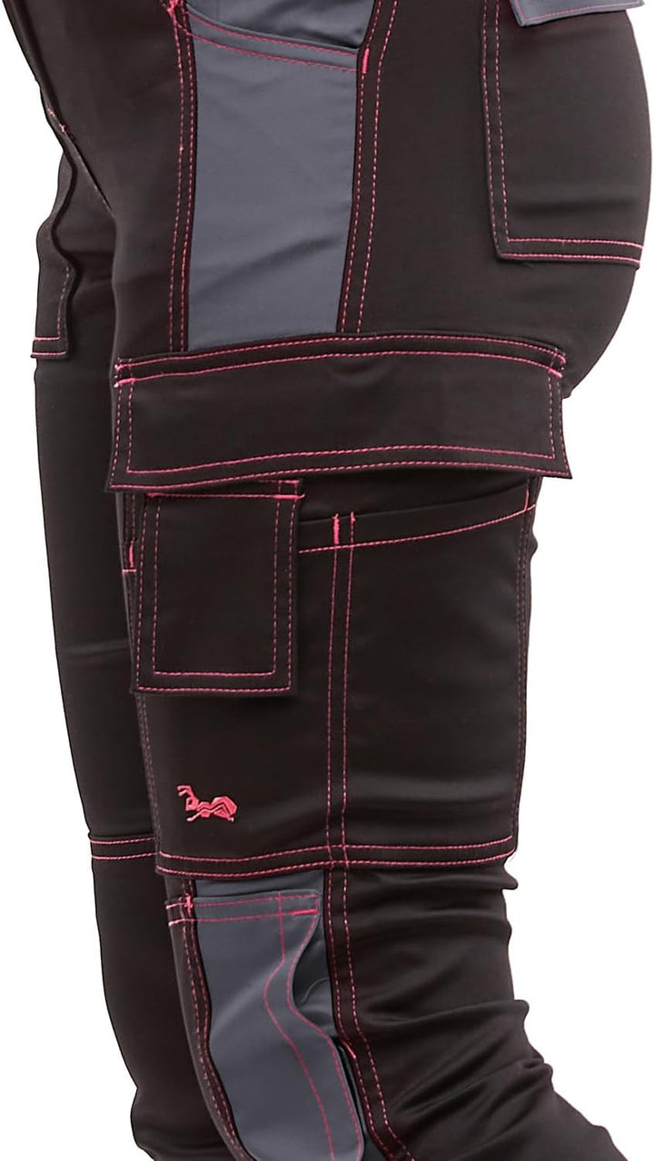 strongAnt Latzhose Damen stretch Arbeitshose für Frauen mit Kniepolstertaschen Baumwolle Cargo Hose