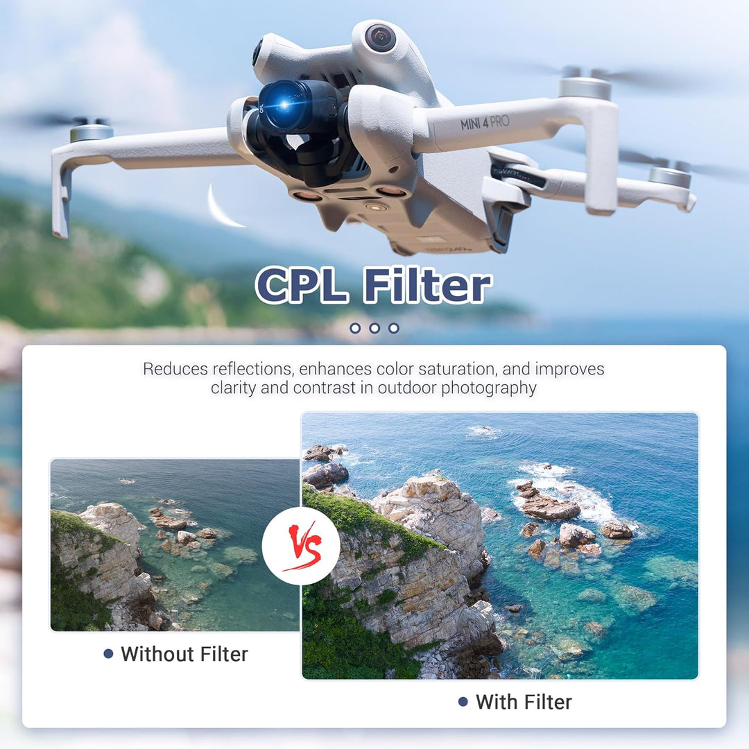 Mini 4 Pro ND CPL Filter Set 6 Teilig,Polfilter ND-Filter für DJI Mini 4 Pro Fly More Combo mit Filt