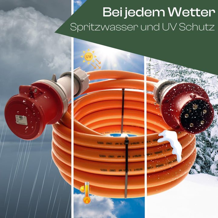 CEE Verlängerungskabel H07BQ-F Pur Leitung 5g16 5x16 mm² 63A Aussenbereich IP44 5m 5G16; 5m, 5G16; 5