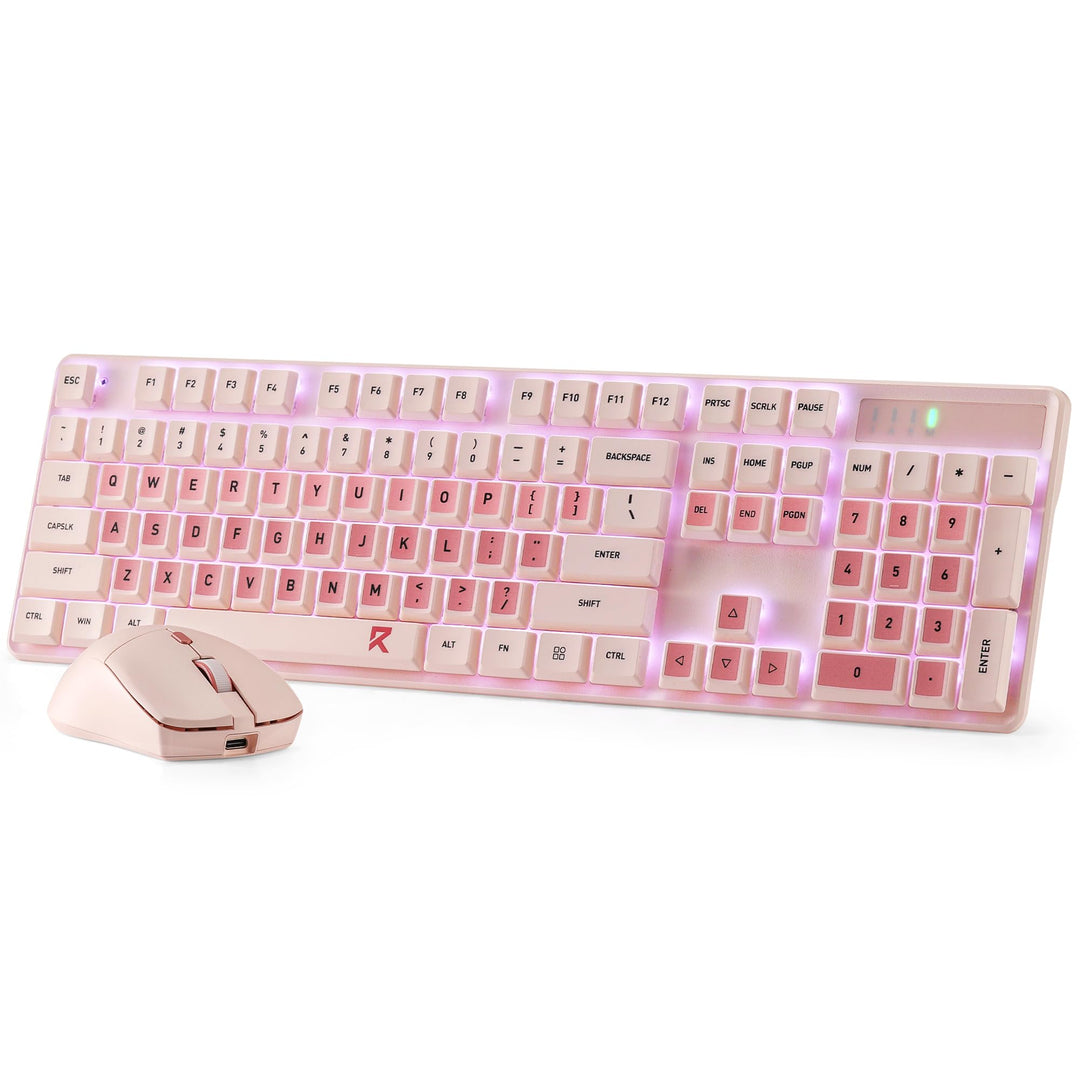 Redragon BS8531 Büro Tastaturen &amp; -Mäuse Combos Kabellos Mechanisch Rosa | 3-farbig rosa mechanische