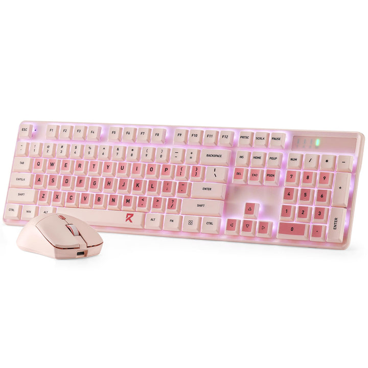 Redragon BS8531 Büro Tastaturen &amp; -Mäuse Combos Kabellos Mechanisch Rosa | 3-farbig rosa mechanische