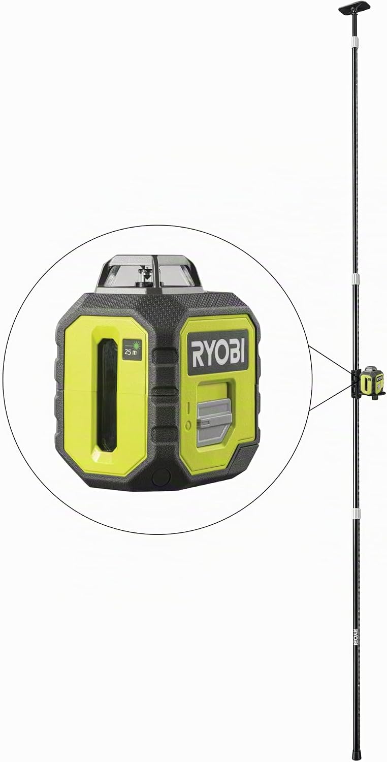 RYOBI batteriebetriebener 360˚ Laser RB360GLL-K (25 m, Selbstnivellierung 4°, Laserwellenlänge 520nm
