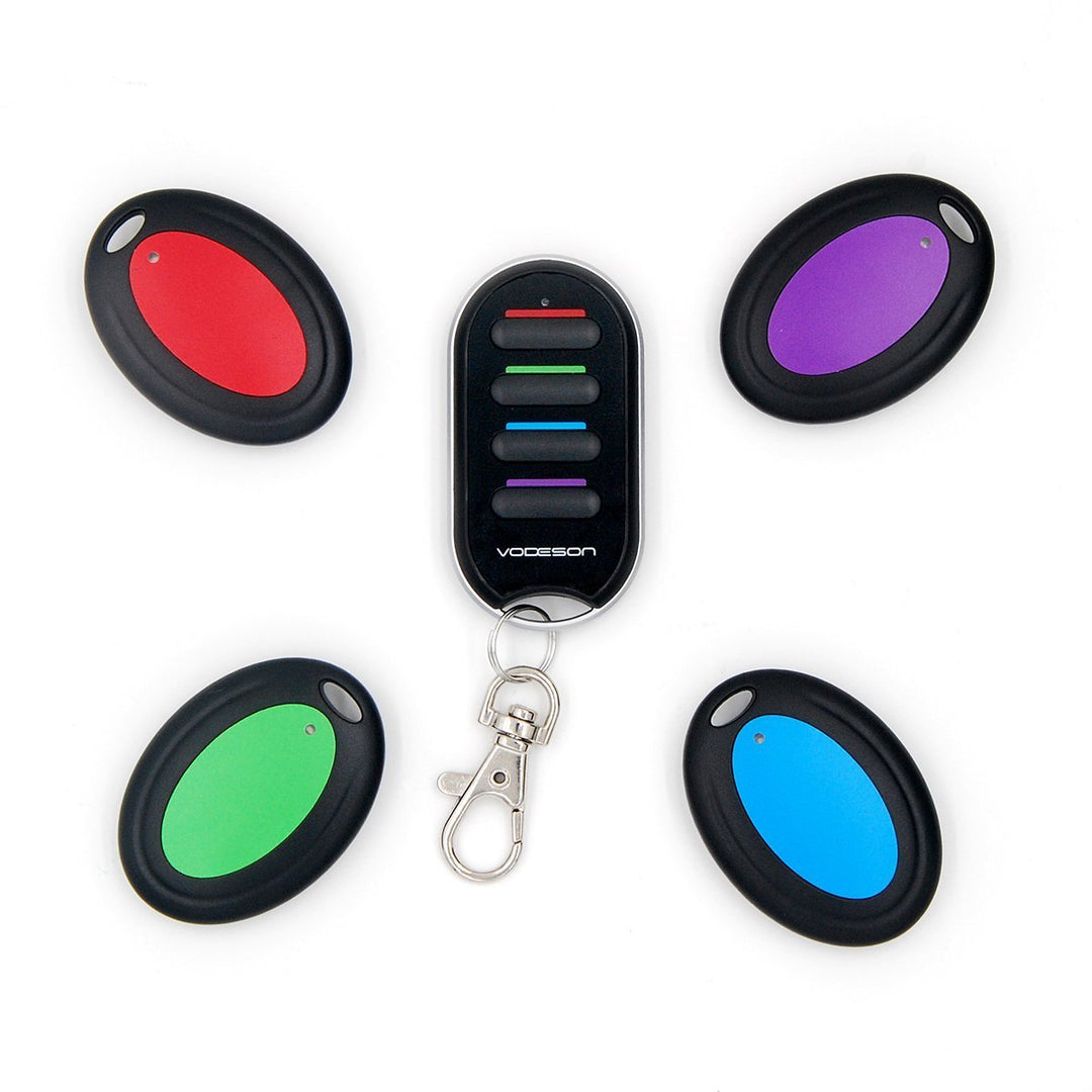 VODESON Schlüsselfinder Wireless Key Finder mit 4 Empfängern RF Item Locator, Item Tracker Support F