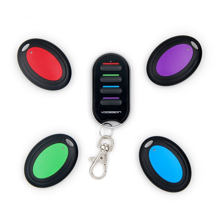 VODESON Schlüsselfinder Wireless Key Finder mit 4 Empfängern RF Item Locator, Item Tracker Support F